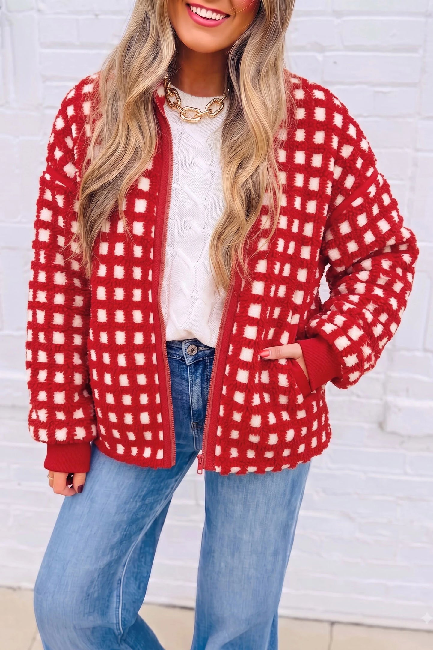 Red Hot Plaid Pullover - PRE ORDER