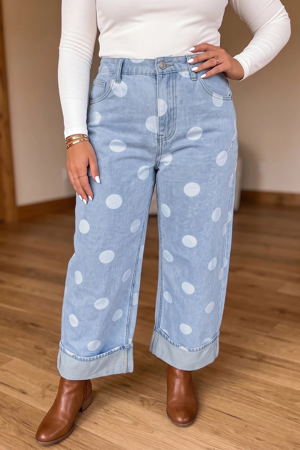 Dotty Denim Ankle Pants - PRE ORDER