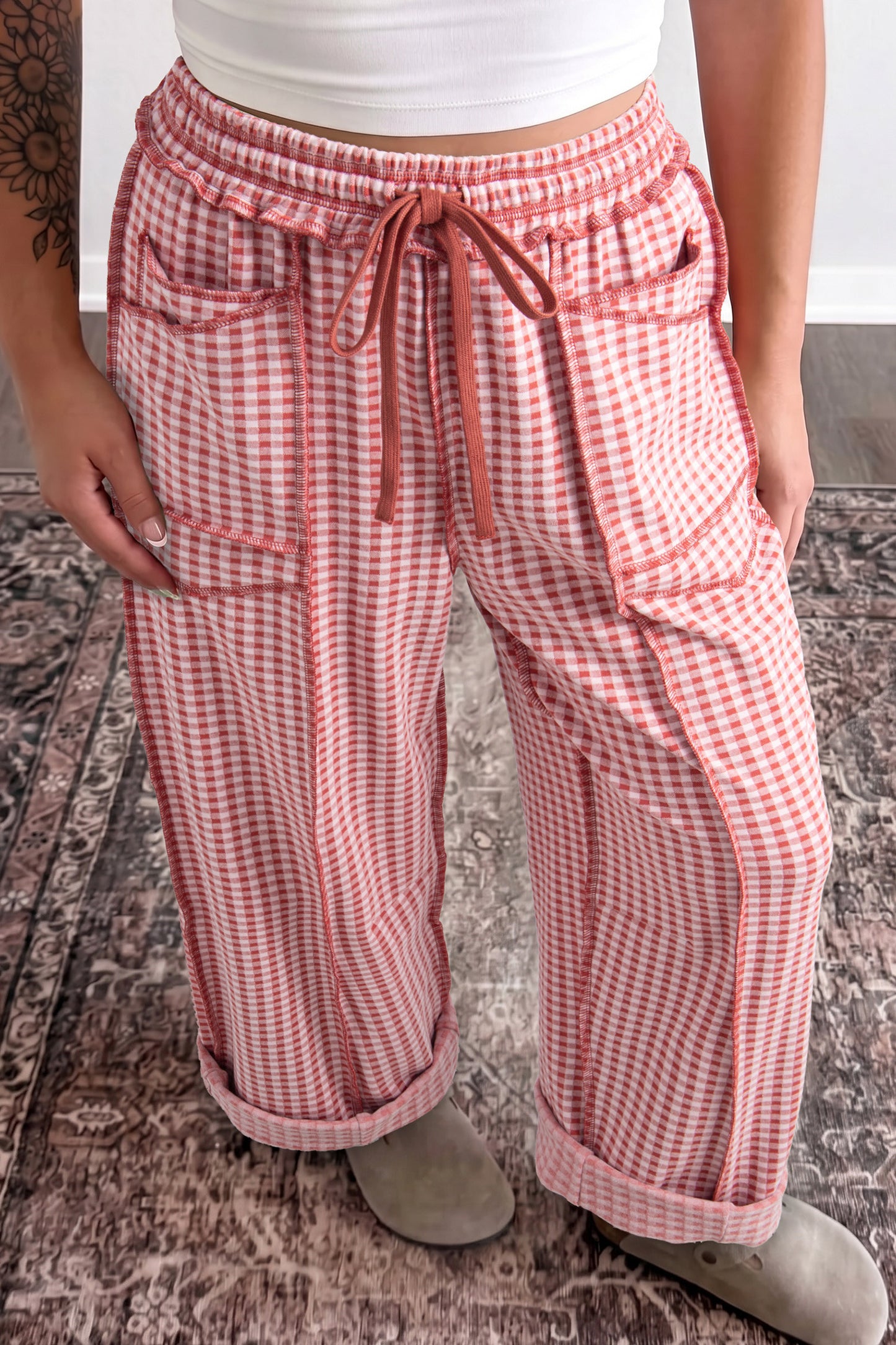 Rustic Red Plaid Pants - PRE ORDER