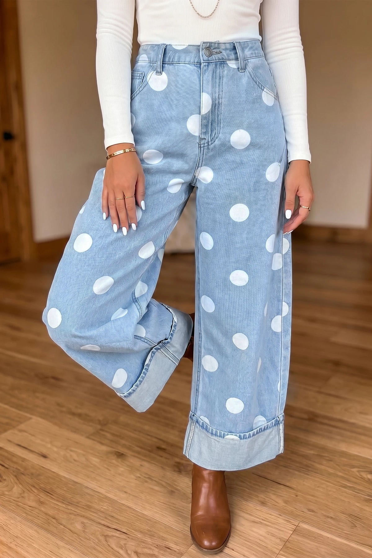 Dotty Denim Ankle Pants - PRE ORDER