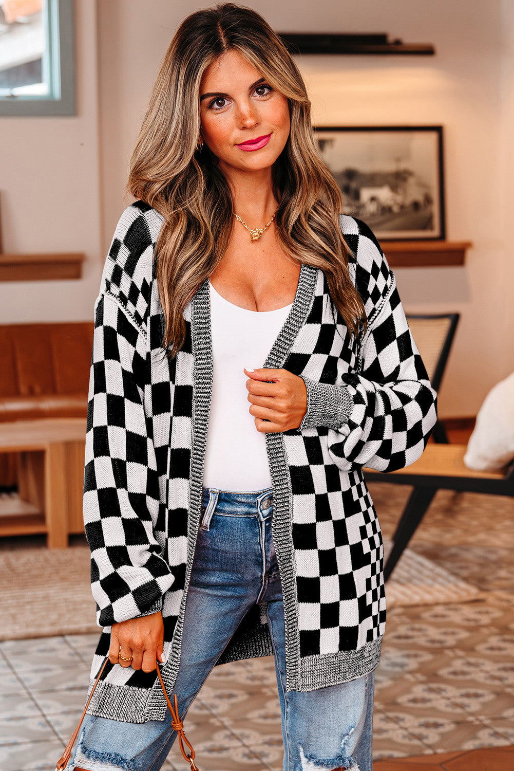 Game Day Check Cardigan - PRE ORDER