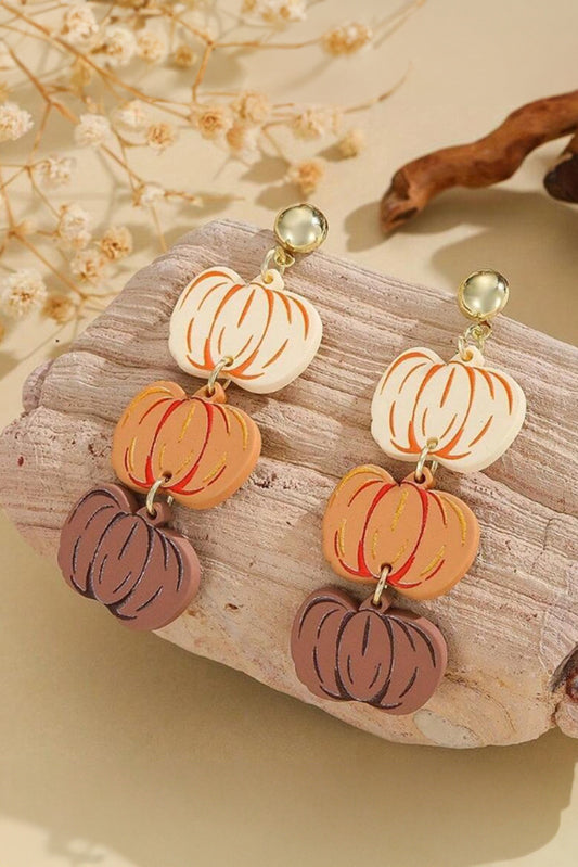 Harvest Stack Pumpkin Earrings