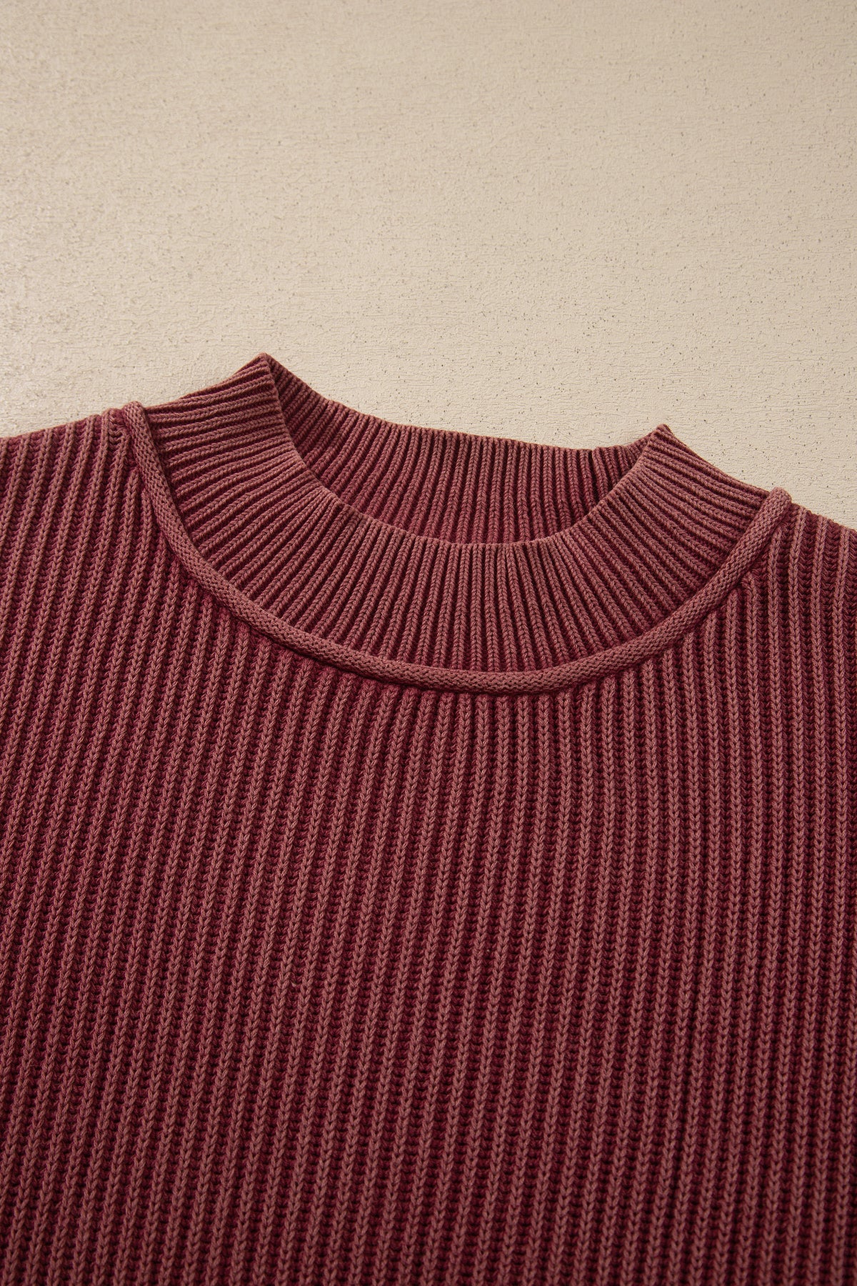 Vintage Wine Ribbed Top - PRE ORDER