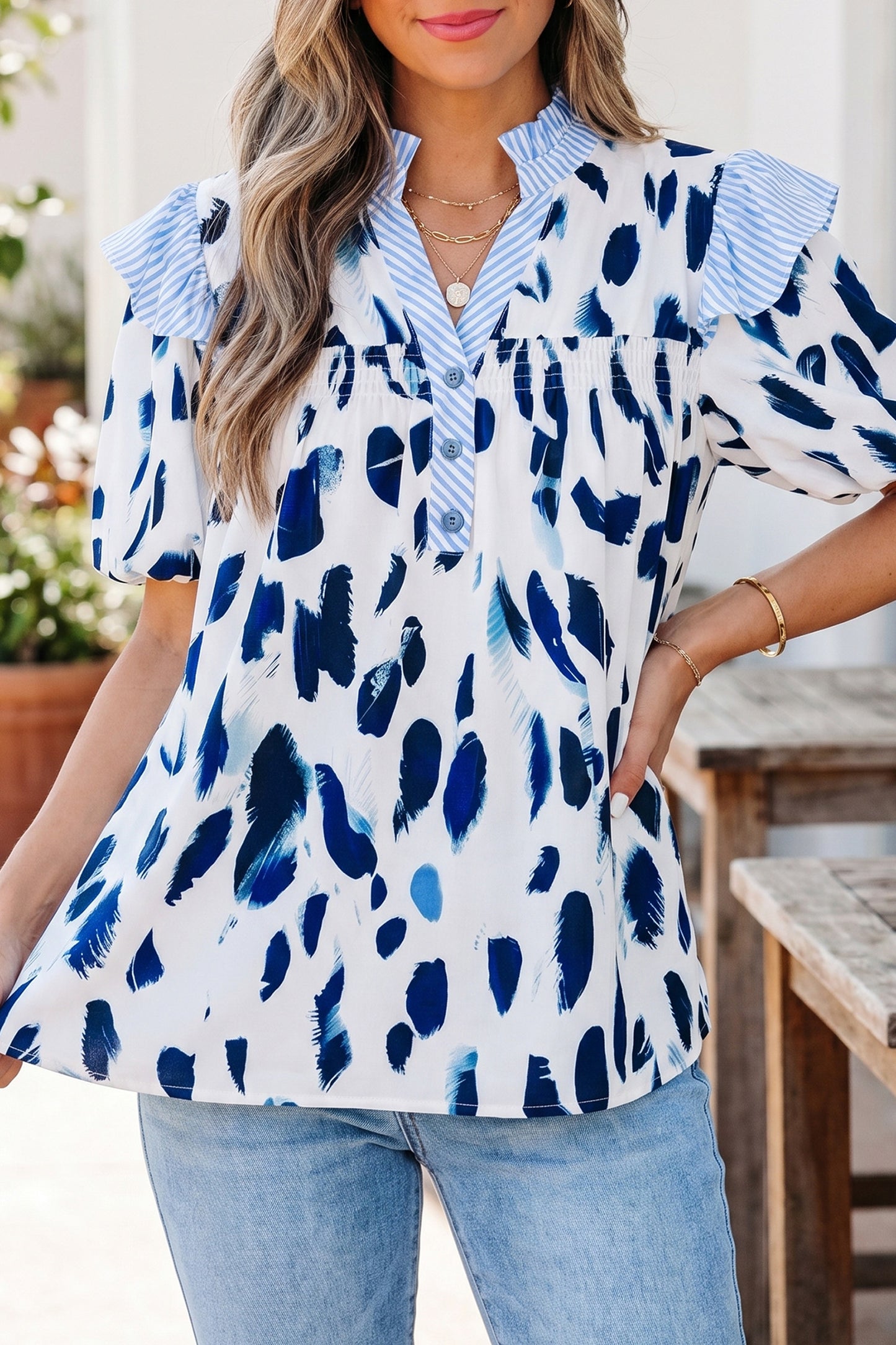 Coastal Brushstroke Top - PRE ORDER